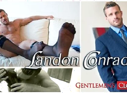 Hunk Landon Conrad Strokes His Cock While Stripping Off His Clothes