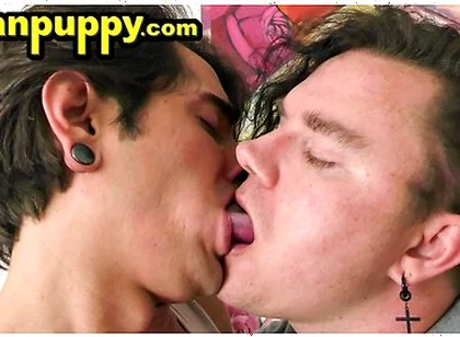 Leo Blue And Johnny Mercy Suck Each Others Tongue Hard