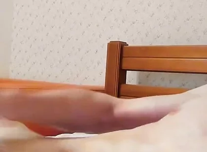 I masturbate lying on the couch in sneakers