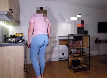 Jerking off While Trans Step-sister Is Cooking
