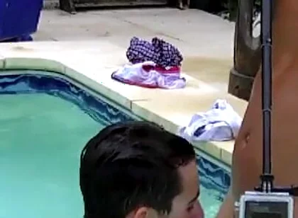 Twink fucked in the swimming pool by older for fun