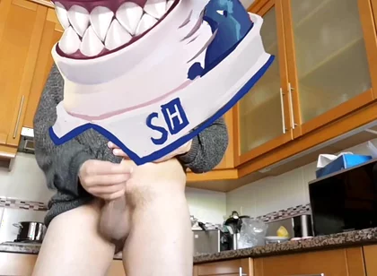 Hot Stud Jerking off and Cumming in the Kitchen While Cooking