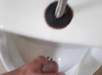 I Jerk off in a Public Bathroom, I Cum and I Swallow My Cum