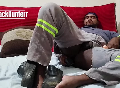 With My Torn Uniform Masturbating and Cumming in the Boot